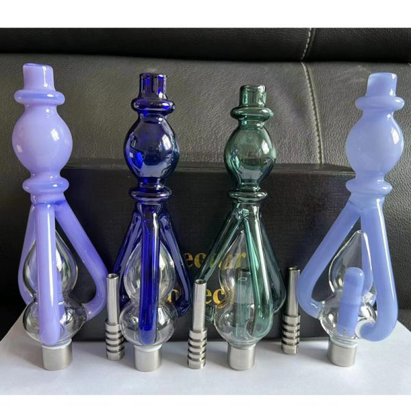 Recycler nectar collector and steel nail mini Hookah Recyable Dab Rigs nozzle Smoking water pipe glass Pipes With gift box - Image 2