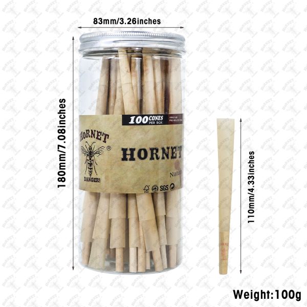 Smoking Cigarette Rolling Paper Hornet 110mm 100pcs/tin - Image 4