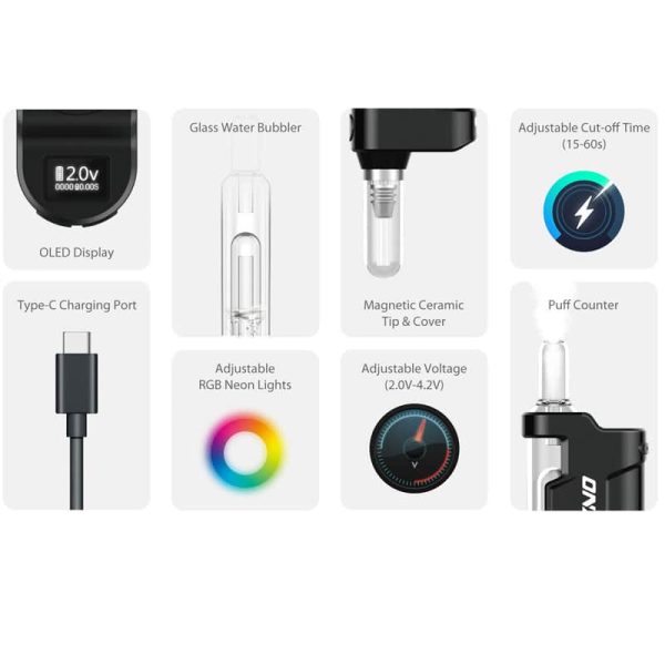 Yocan Dyno Digital Nectar Collector Vaporizer with Glass Bubbler - Image 3